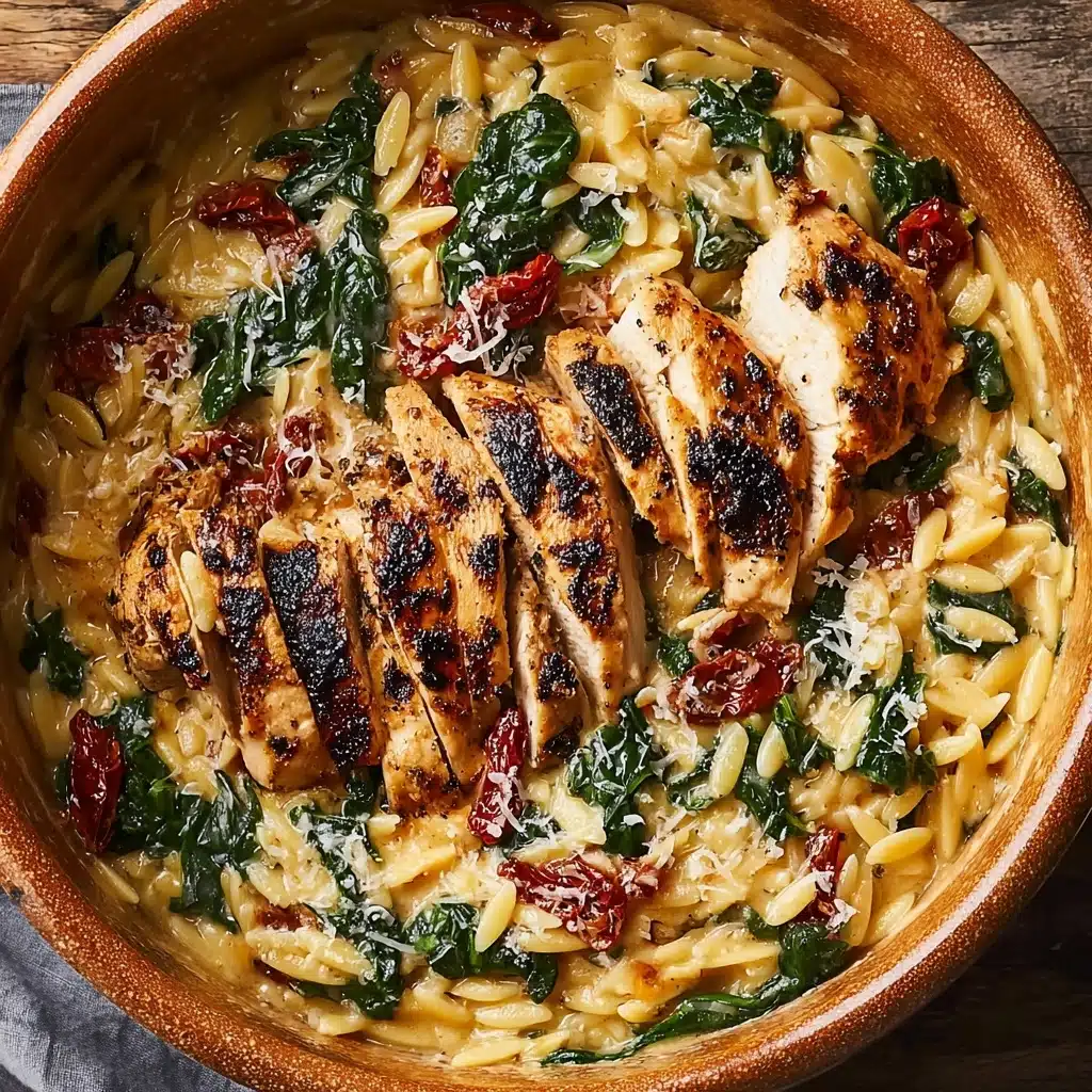 Creamy Sun-Dried Tomato Chicken Orzo Recipe - Recipe Image