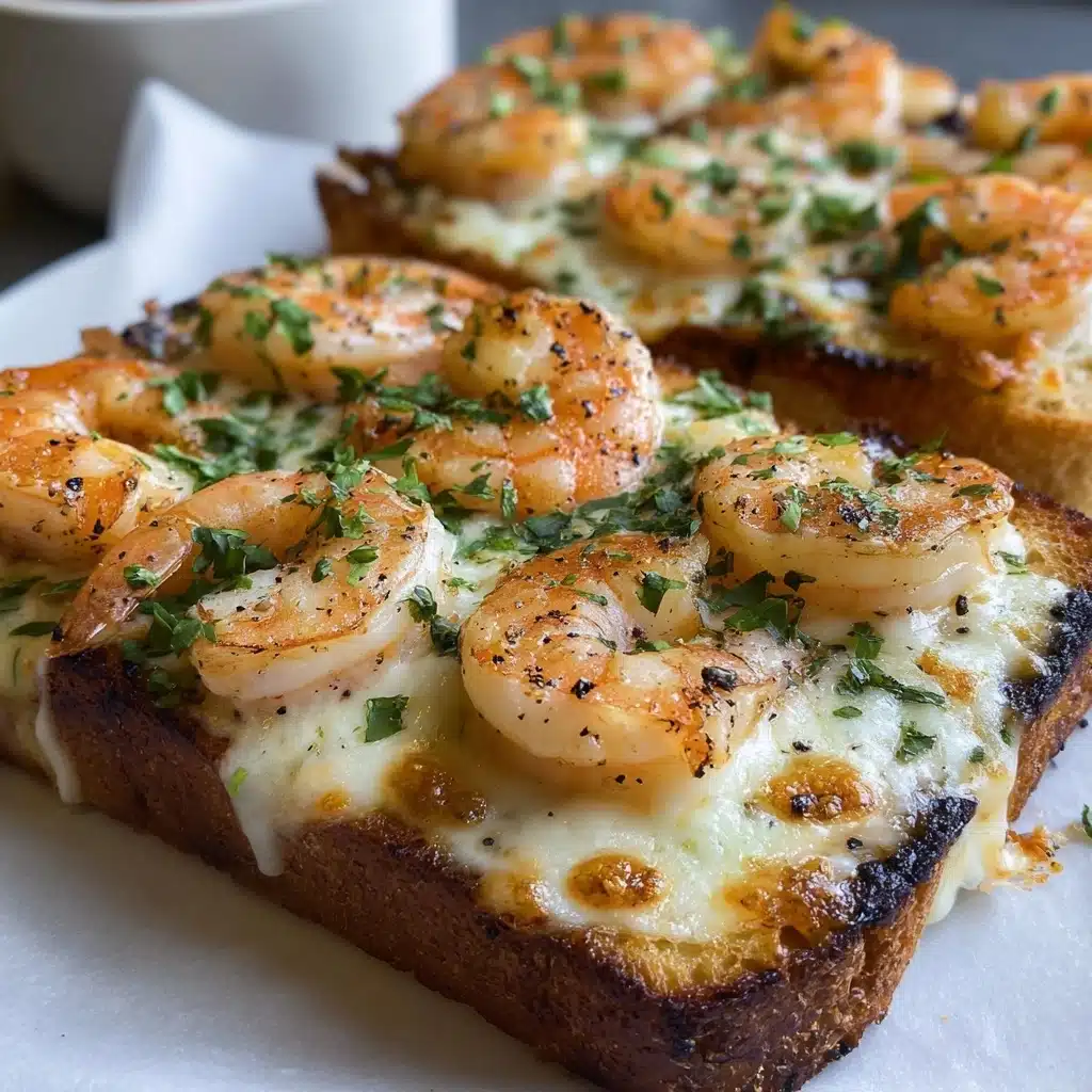 Cheesy Garlic Bread Shrimp Grilled Cheese Recipe - Recipe Image