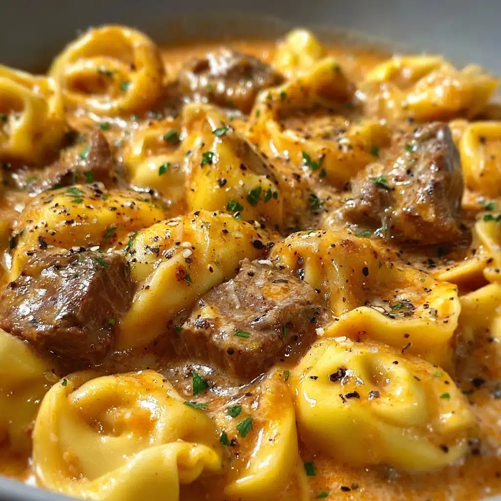 Cheesesteak Tortellini in Creamy Provolone Sauce Recipe - Recipe Image