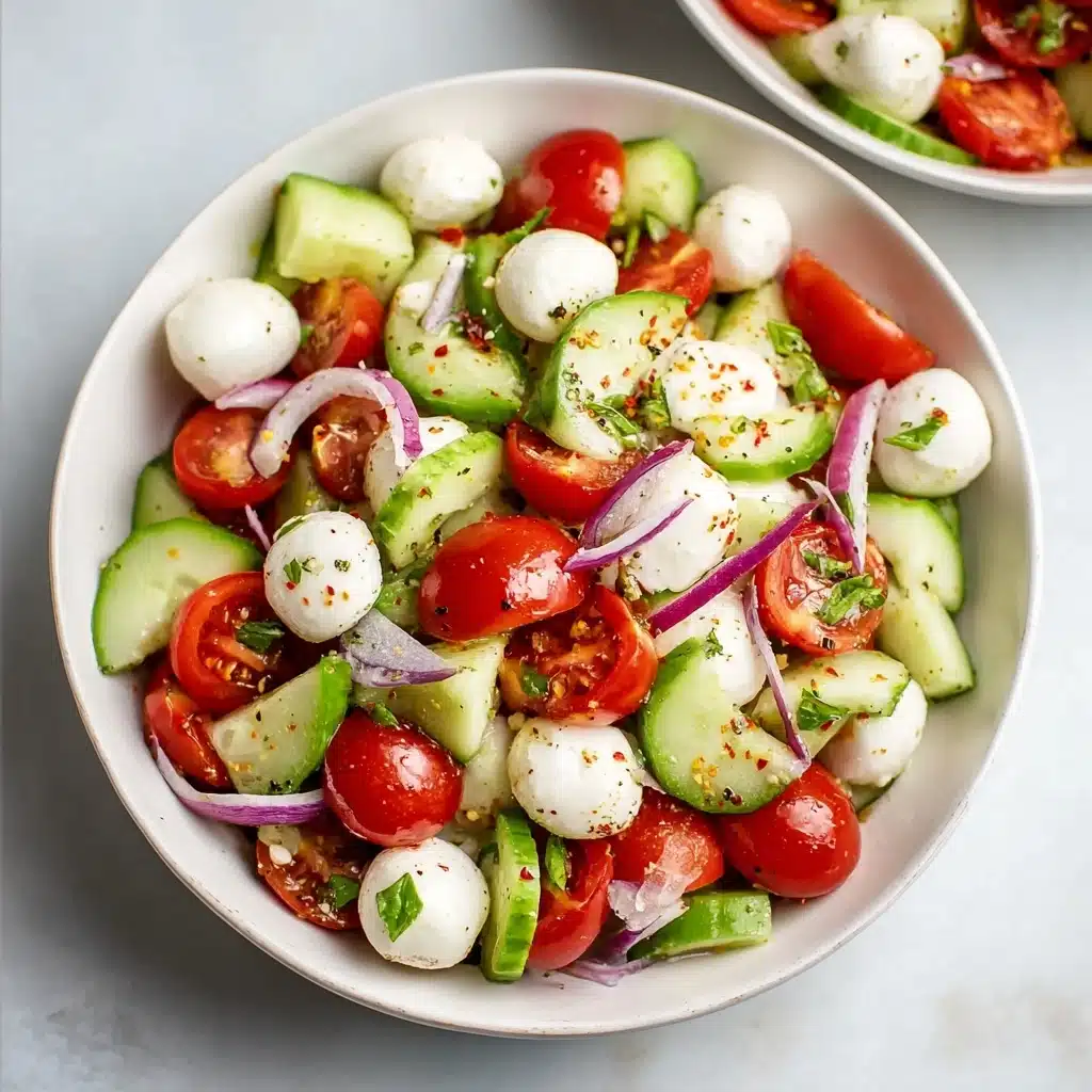 Fresh Cucumber Caprese Salad Recipe - Recipe Image