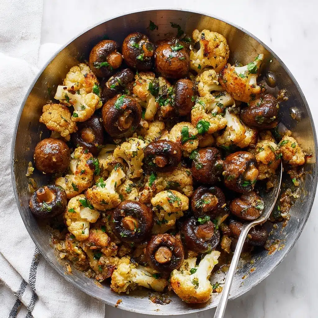 Garlic Mushrooms Cauliflower Skillet Recipe