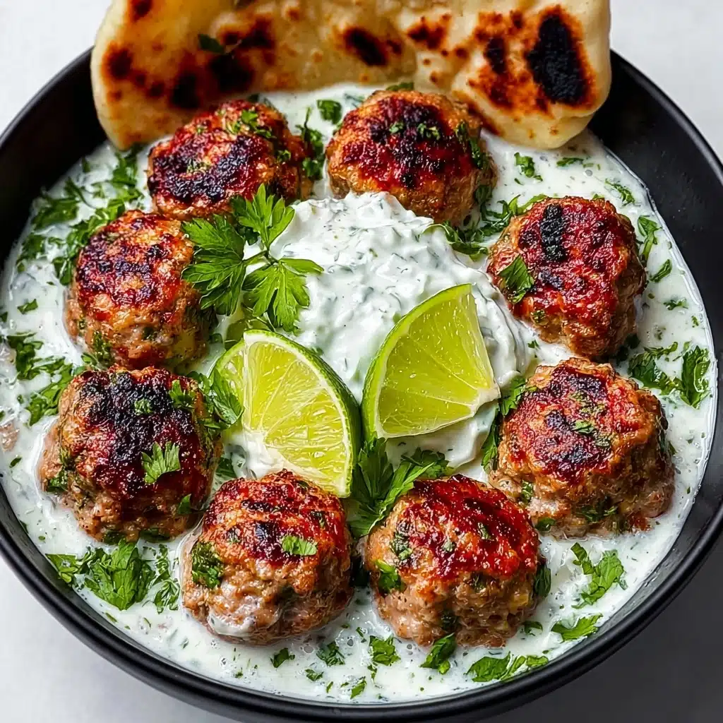 Juicy Greek Chicken Meatballs with Tzatziki Recipe - Recipe Image