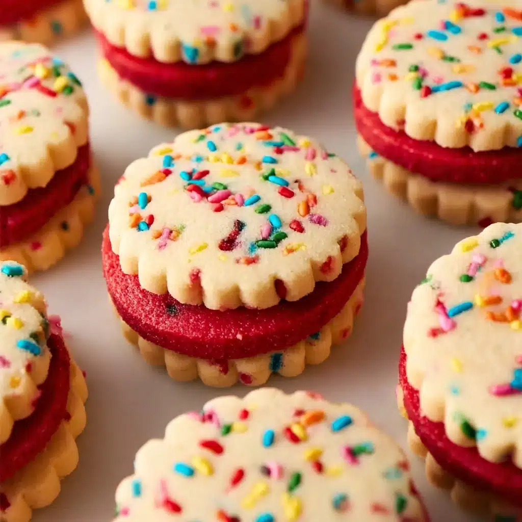 Funfetti Shortbread Sandwich Cookies with Frosting Recipe - Recipe Image