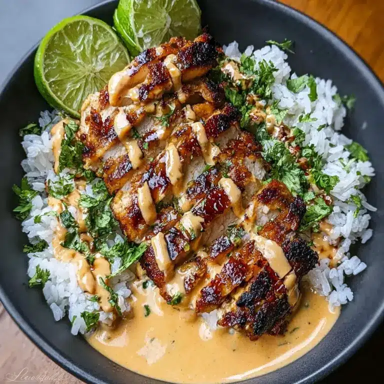 Sweet Chili Chicken Bowl with Coconut Lime Drizzle Recipe