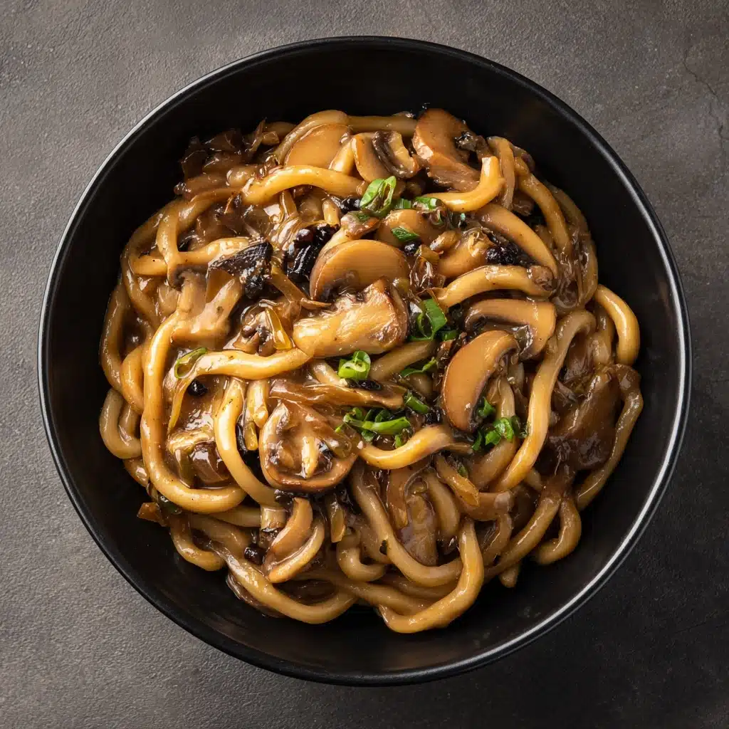 Creamy Mushroom Udon (Vegan) Recipe - Recipe Image