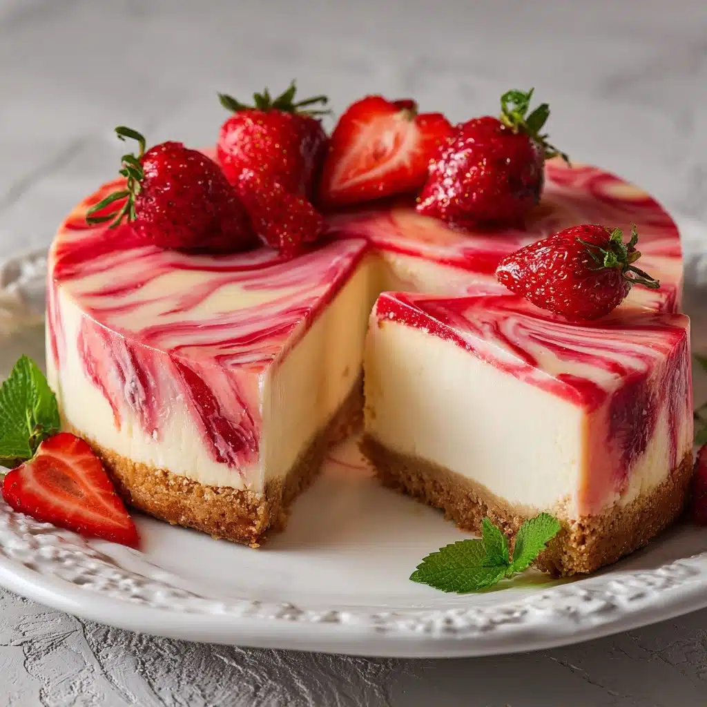 Strawberry Swirl Cheesecake Recipe - Recipe Image