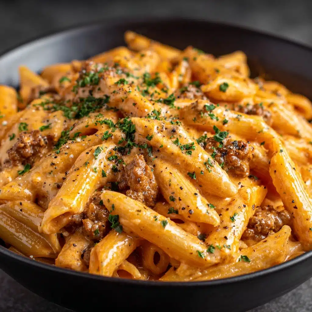 High Protein Creamy Beef Pasta Recipe - Recipe Image
