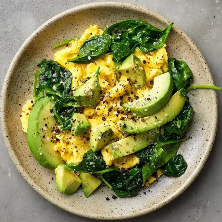 Scrambled Eggs with Spinach and Avocado Recipe
