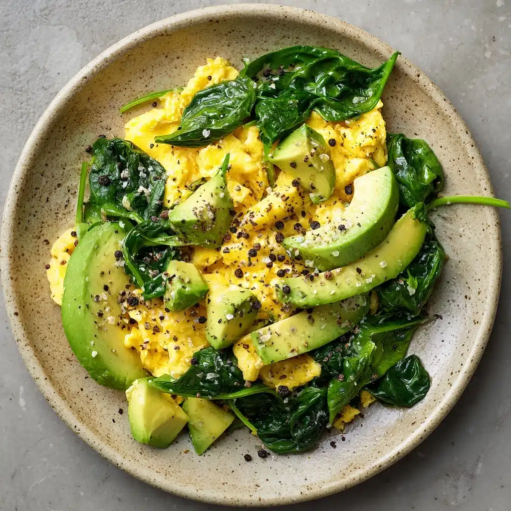 Scrambled Eggs with Spinach and Avocado Recipe - Recipe Image
