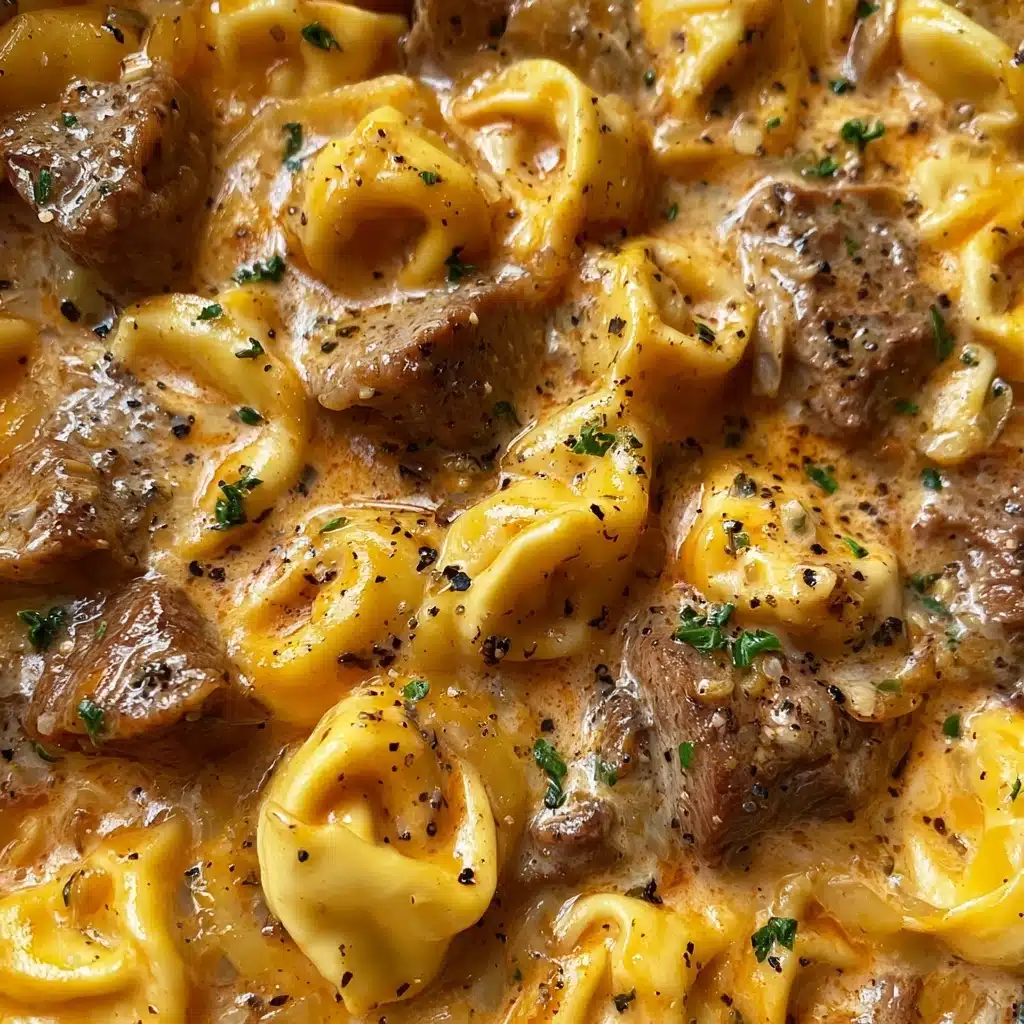 Cheesesteak Tortellini in Creamy Provolone Sauce Recipe - Recipe Image