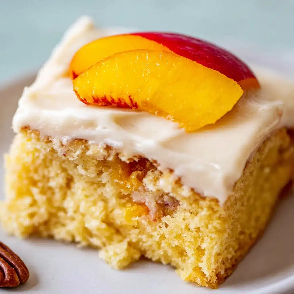 Best Peach Cake with Brown Sugar Frosting Recipe - Recipe Image