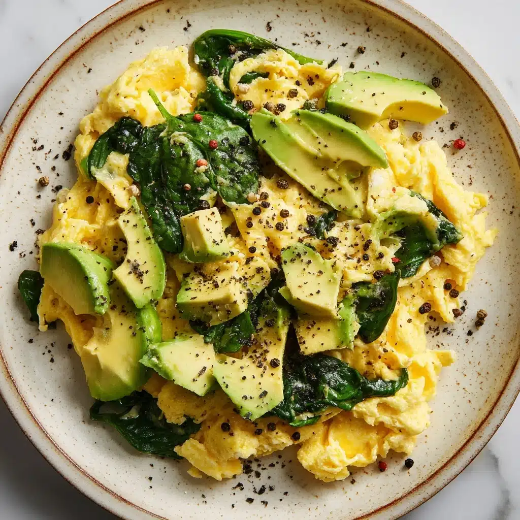 Scrambled Eggs with Spinach and Avocado Recipe - Recipe Image
