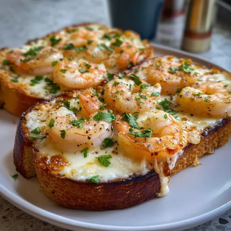 Cheesy Garlic Bread Shrimp Grilled Cheese Recipe