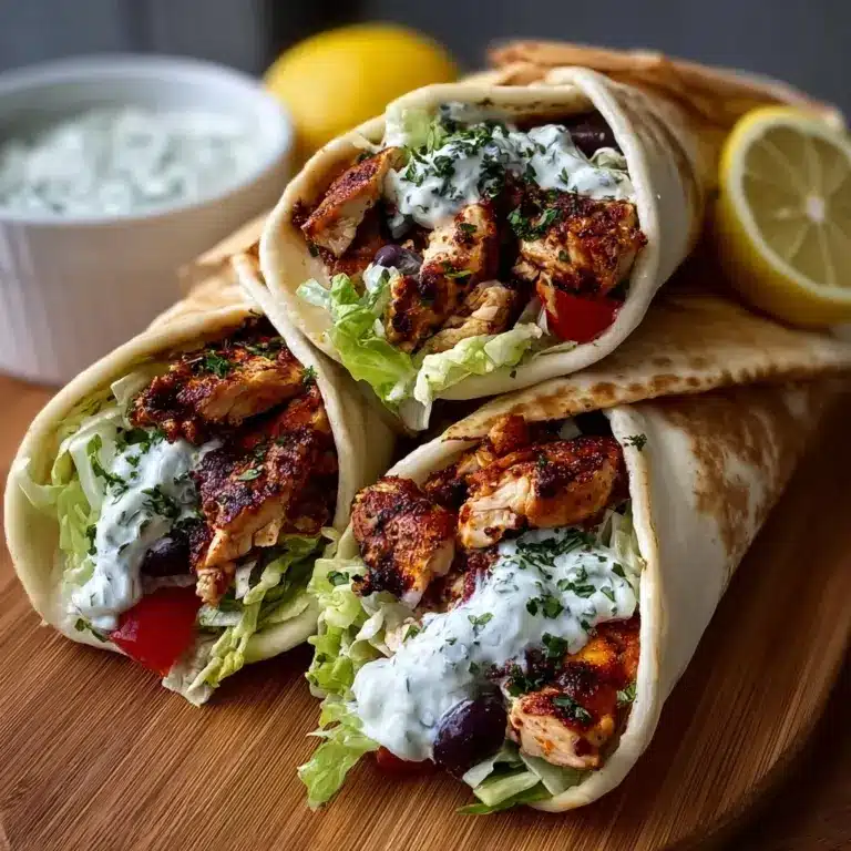 Mediterranean Chicken Gyros with Creamy Feta Tzatziki Recipe