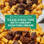 Cajun Steak Tips in Cheesy Rigatoni Parmesan Sauce Recipe