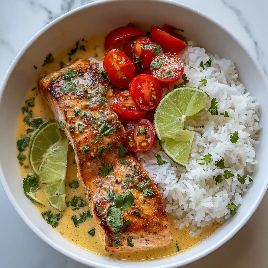 One-Pan Coconut Curry Salmon with Garlic Butter Recipe