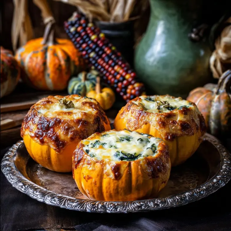 Cheesy Orzo and Kale Stuffed Pumpkins Recipe