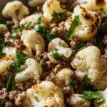 Garlic Butter Ground Turkey with Cauliflower Skillet Recipe