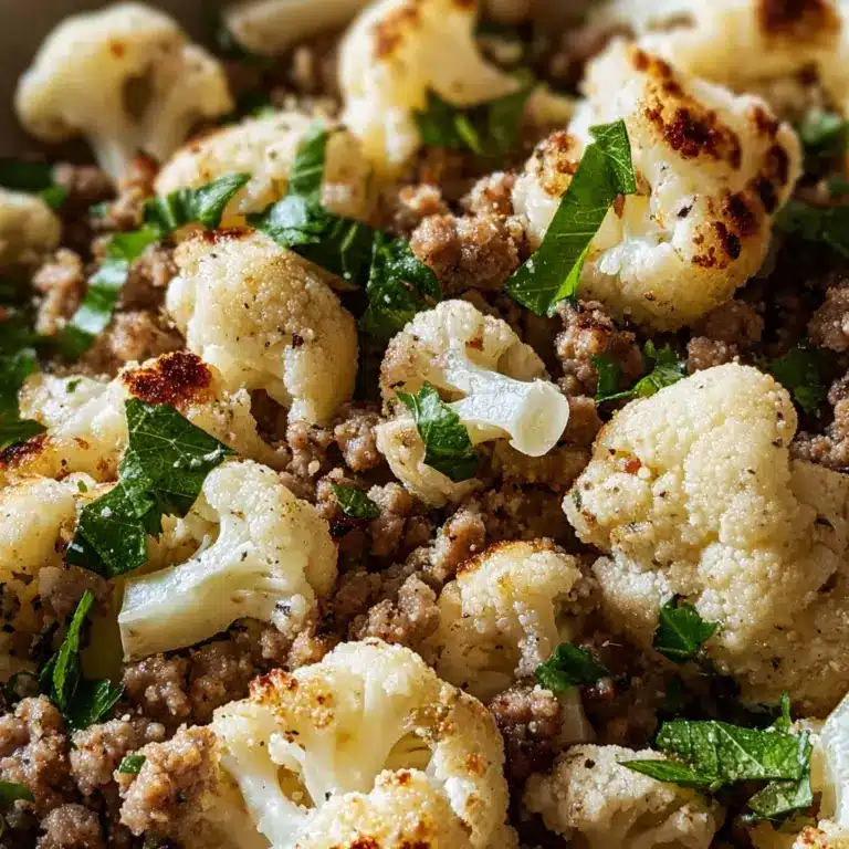 Garlic Butter Ground Turkey with Cauliflower Skillet Recipe