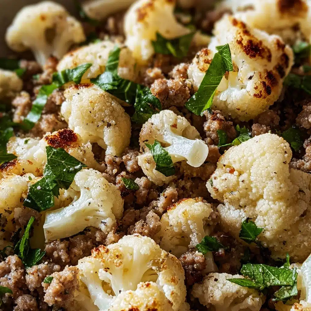 Garlic Butter Ground Turkey with Cauliflower Skillet Recipe - Recipe Image