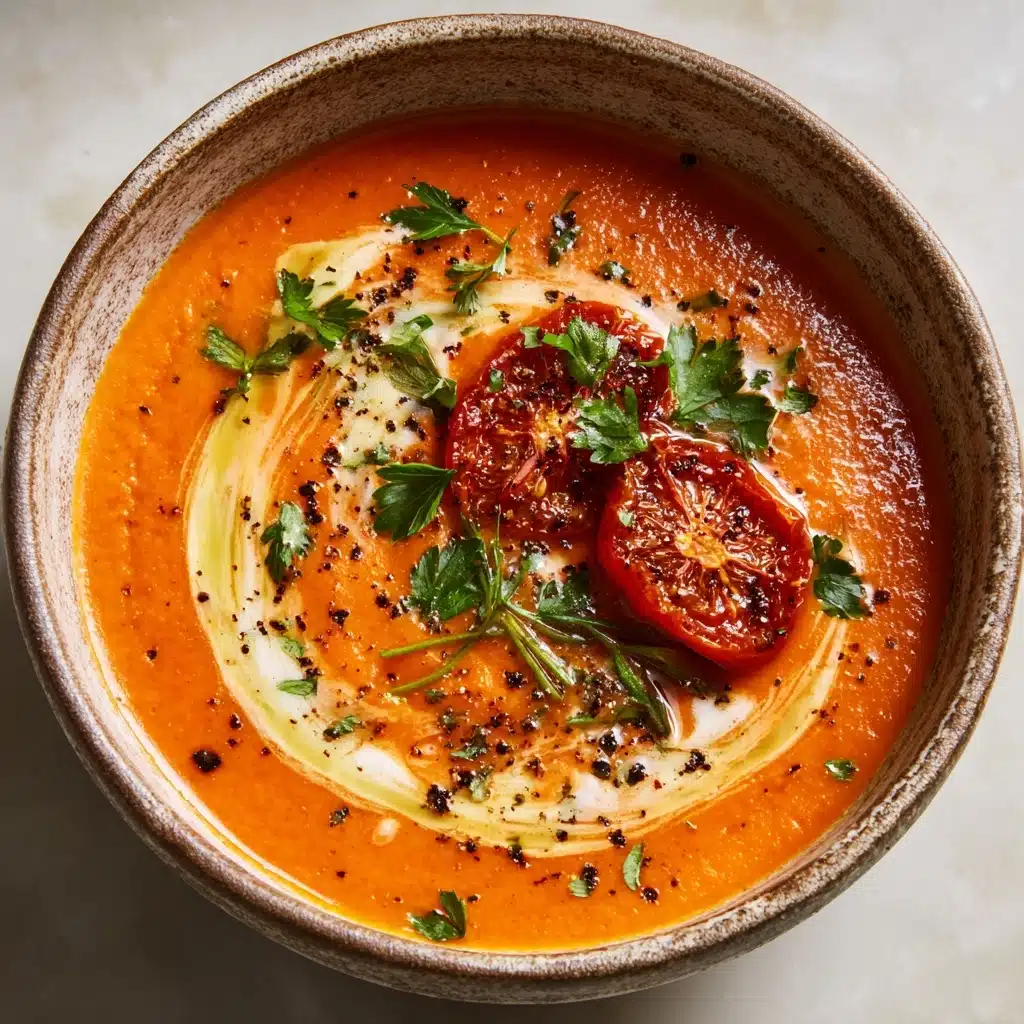 Creamy Roasted Garlic Tomato Soup Recipe - Recipe Image