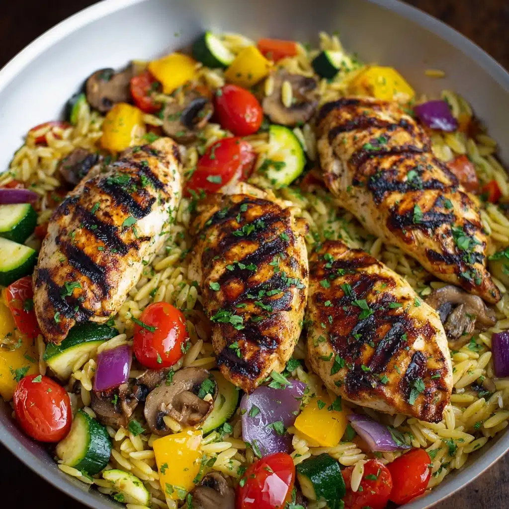 Easy Balsamic Chicken & Veggie Orzo Recipe - Recipe Image