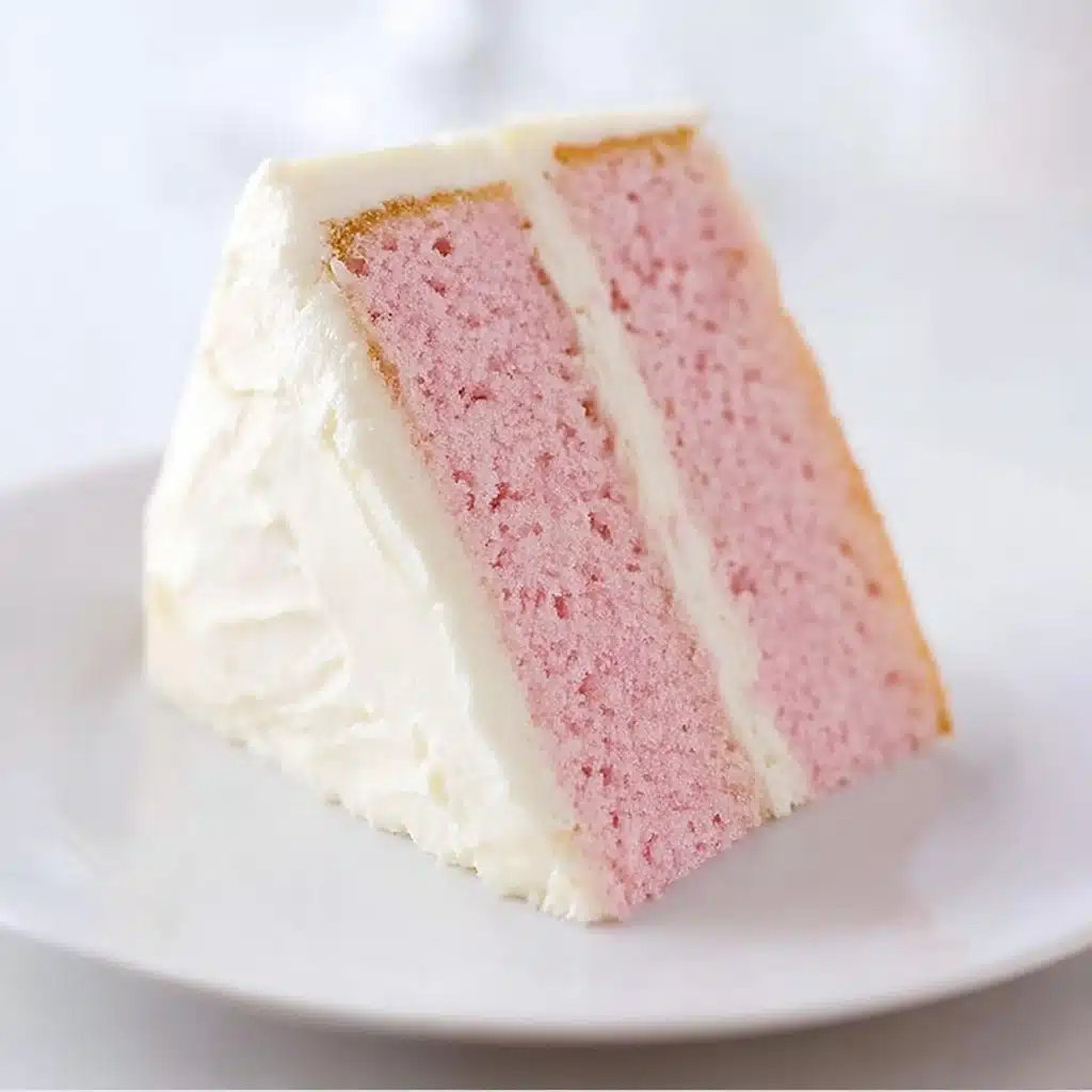 Soft Vanilla Pink Velvet Cake Recipe - Recipe Image
