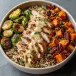 Maple Dijon Chicken & Roasted Sweet Potato Bowls Recipe