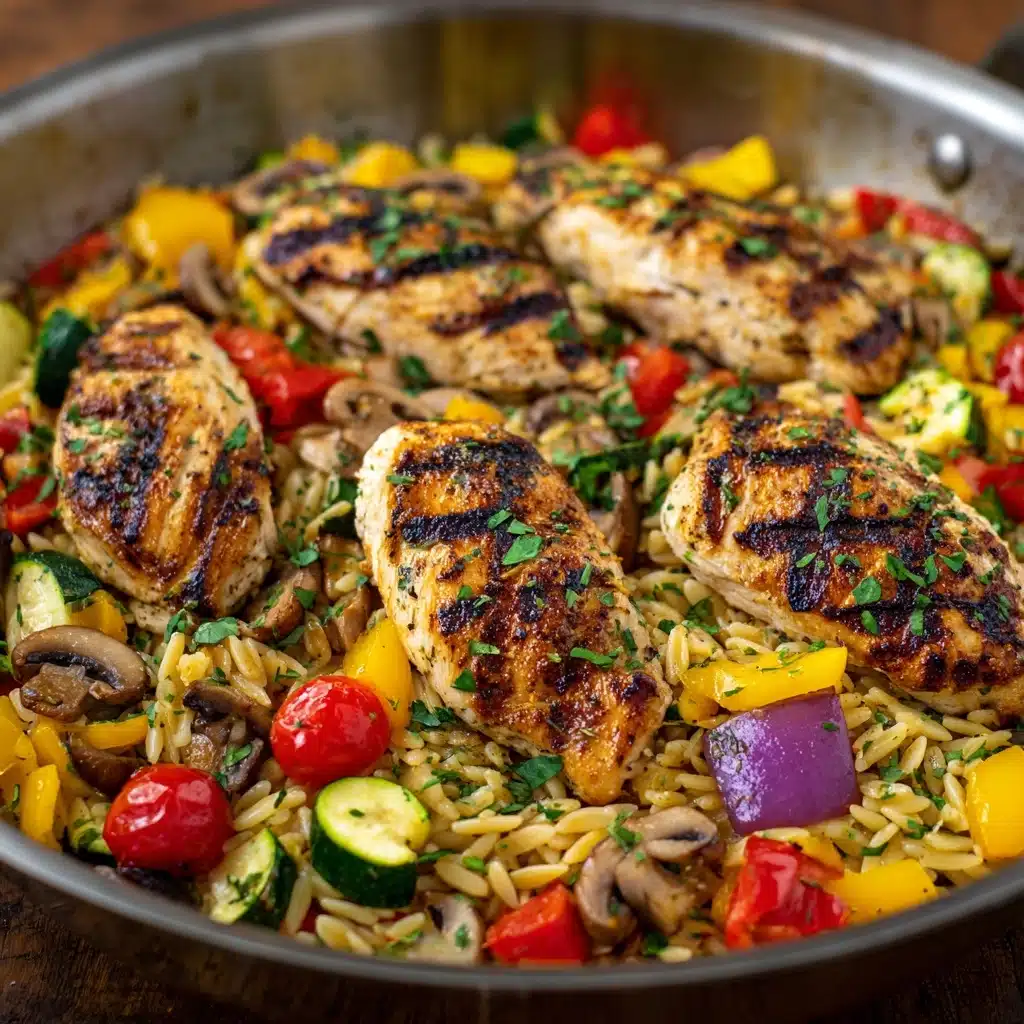 Easy Balsamic Chicken & Veggie Orzo Recipe