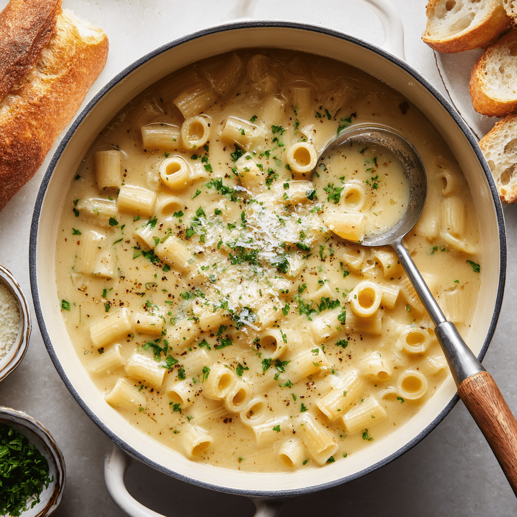 Creamy Garlic Parmesan Soup Recipe - Recipe Image