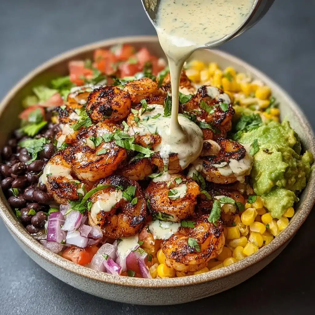 Grilled Shrimp Bowl with Avocado and Corn Salsa Recipe - Recipe Image