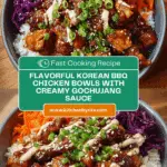 Korean BBQ Chicken Bowls with Gochujang Cream Sauce Awaits! Recipe