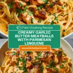 Garlic Butter Meatballs : Creamy Linguine Delight Recipe