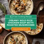 Creamy Wild Rice Chicken Soup with Roasted Mushrooms Recipe