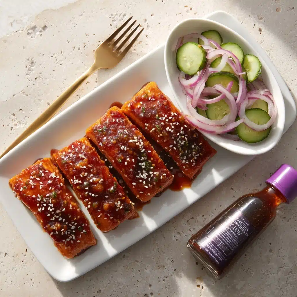 Sticky Hoisin Salmon with Cucumber Vinegar Recipe - Recipe Image