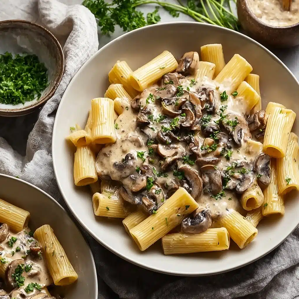 Creamy Mushroom Rigatoni Recipe - Recipe Image
