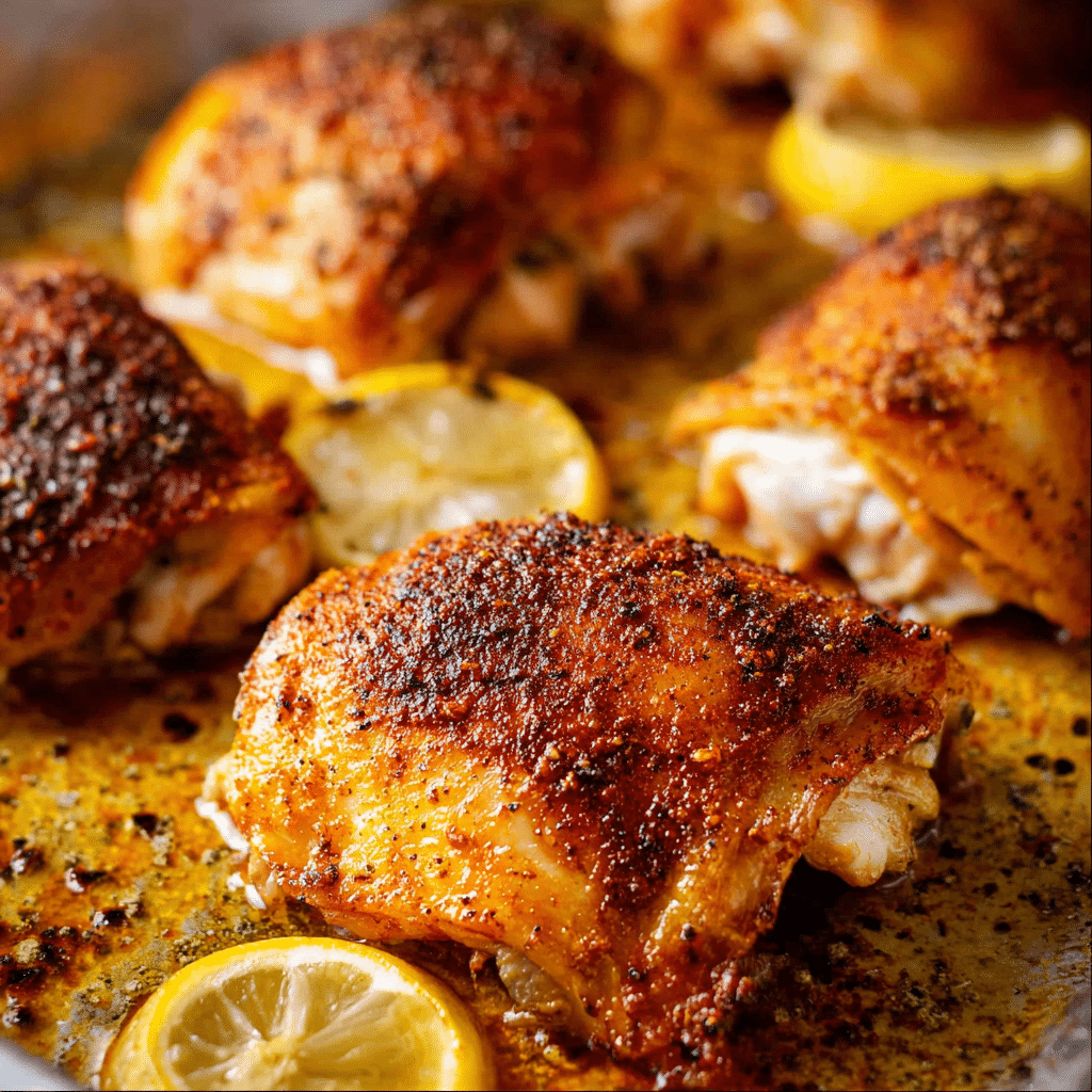 Lemon Pepper Baked Chicken Thighs Recipe - Recipe Image