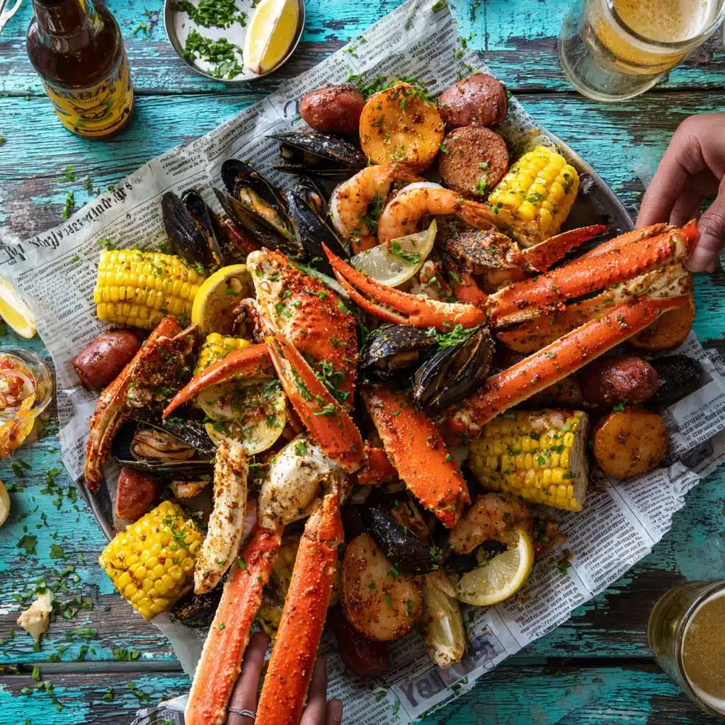 Cajun Seafood Boil with Garlic Butter Sauce Recipe