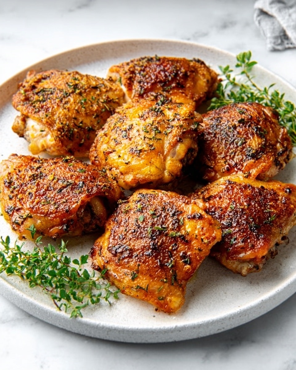 The image shows a white plate filled with four pieces of golden-brown grilled chicken, each piece coated with herbs and spices that give a slightly crispy texture. The chicken has a shiny, caramelized surface with visible grill marks and specks of green herbs scattered on top. In the background, there are bowls with fresh salad, featuring bright green lettuce and vibrant red tomato slices, all set on a white marbled surface. An aluminum fork with a visible woman's hand holding it is near the plate, adding a sense of action to the scene. The lighting highlights the juicy and well-cooked texture of the chicken, making it look delicious and ready to eat. photo taken with an iphone --ar 4:5 --v 7