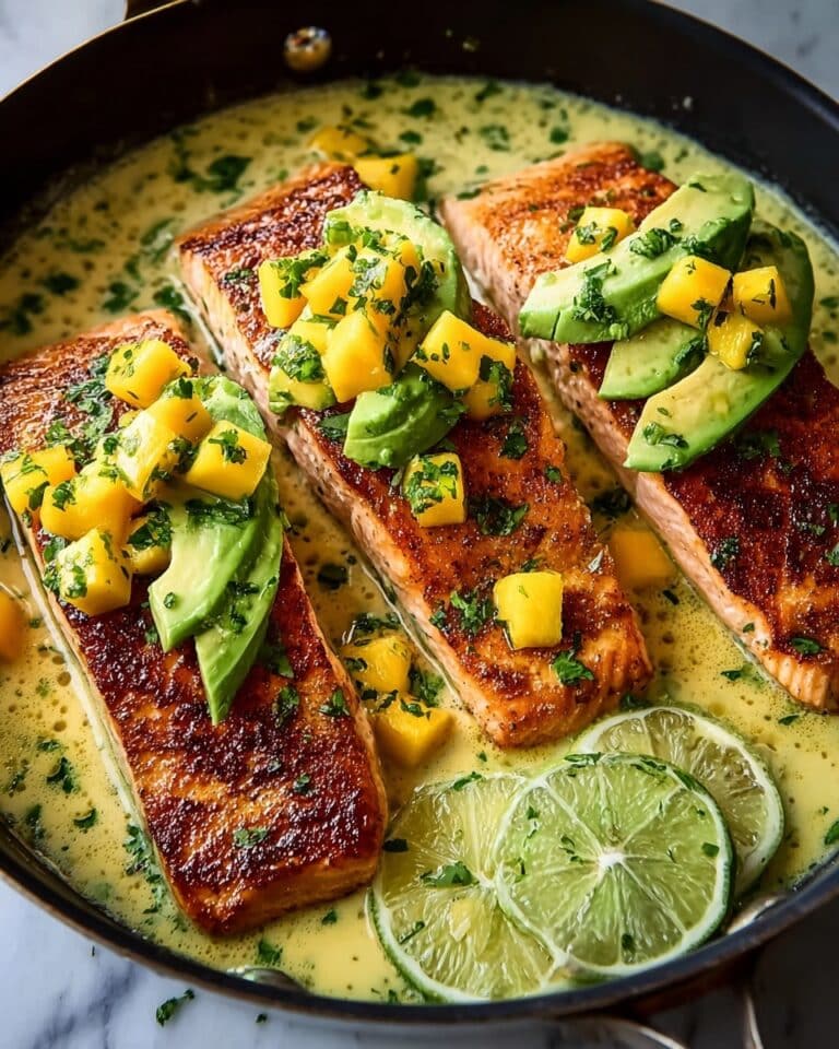 Coconut Lime Salmon with Avocado Mango Salsa – A Flavor-Packed Dinner Recipe