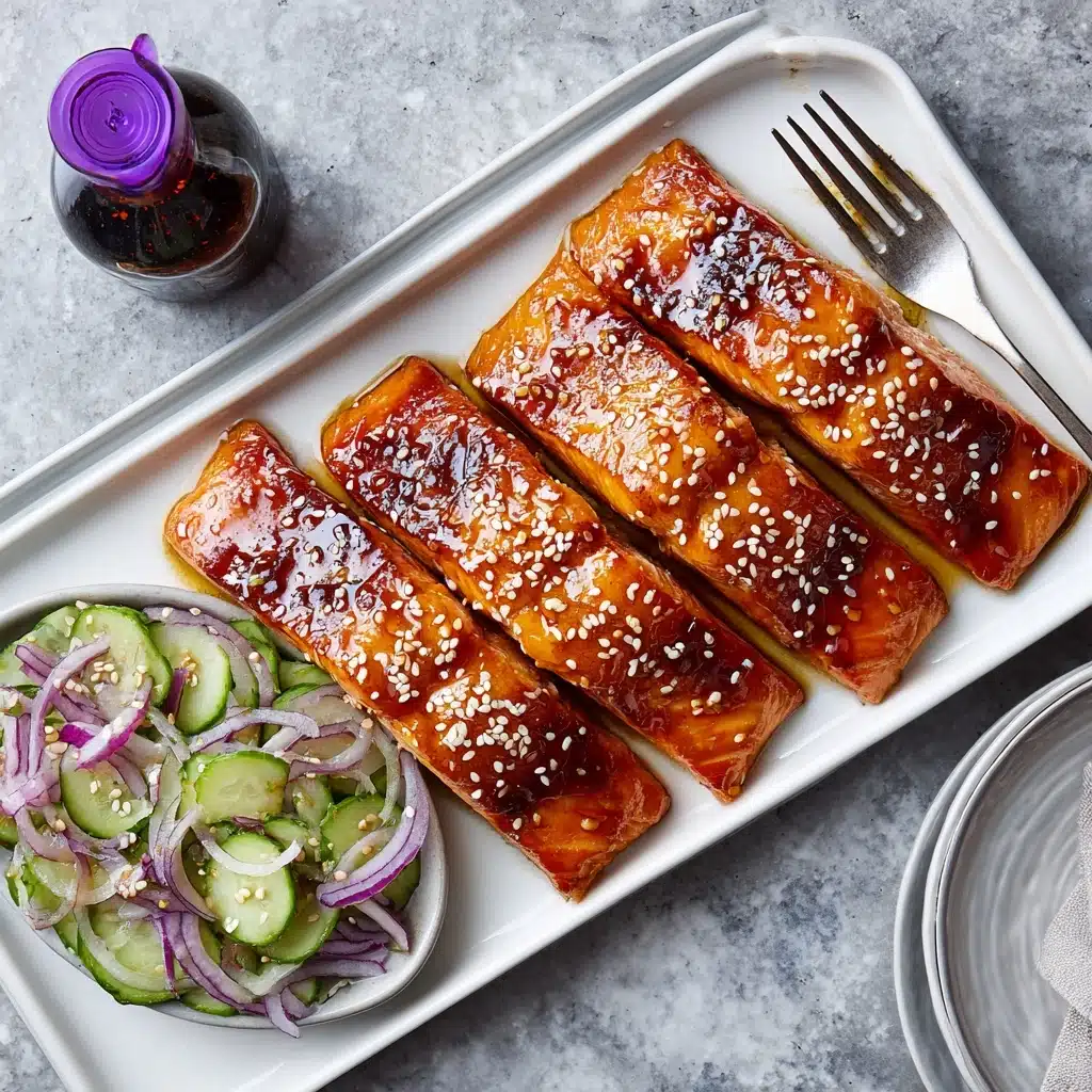 Sticky Hoisin Salmon with Cucumber Vinegar Recipe - Recipe Image