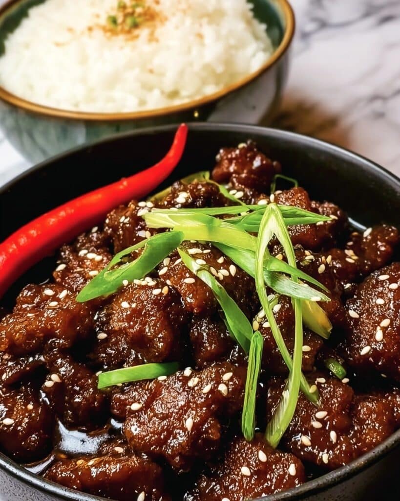 Crispy Mongolian Beef with Sweet and Savory Garlic Ginger Sauce Recipe