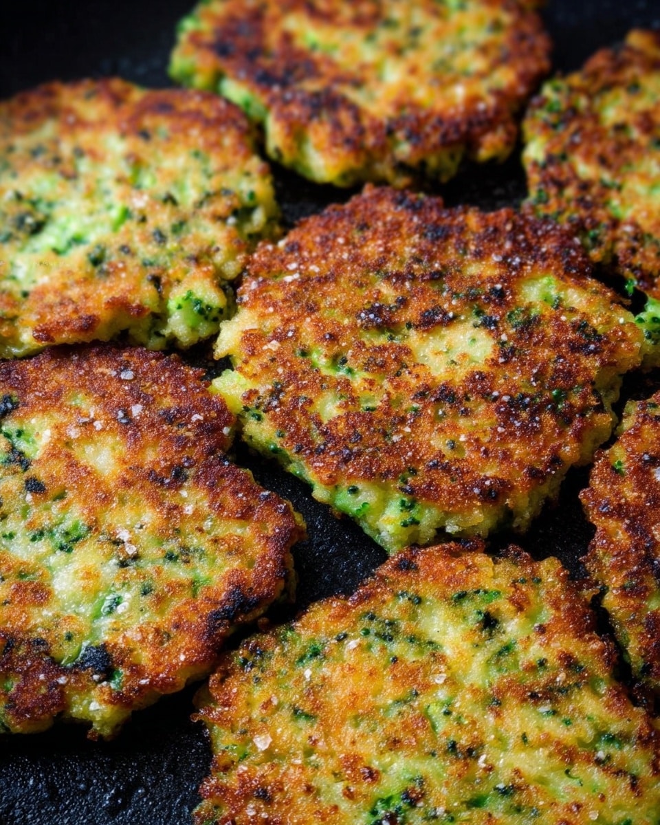 A black skillet filled with eleven small, irregular-shaped fritters that have a golden brown and green speckled appearance, showing bits of herbs and vegetables. The fritters have a slightly rough texture with crispy edges and sit closely but not touching each other on the pan's dark surface. The skillet rests on a white marbled texture surface. photo taken with an iphone --ar 4:5 --v 7