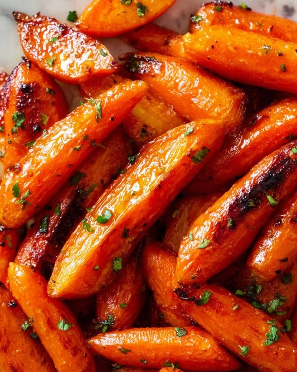 This image shows a close-up of cooked carrots in a white bowl, placed on a white marbled surface. The carrots are cut into small, thick pieces with some browned and slightly charred edges, giving a crispy texture. They are bright orange with a shiny glaze that suggests they are roasted or sautéed, and small green herb pieces are sprinkled on top, adding a fresh contrast. The carrots fill the bowl almost to the top, with the focus on the different textures and the vibrant color contrast between the carrots and herbs. photo taken with an iphone --ar 4:5 --v 7
