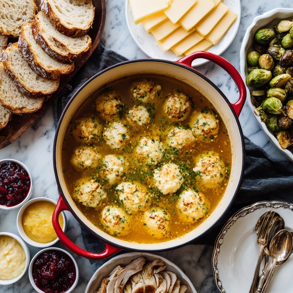 The image shows a close-up of a soup with several dumplings floating on top. The soup base is a warm, orange-yellow broth with a slightly oily surface and small pieces of vegetables visible underneath, adding spots of lighter orange and soft brown. The dumplings are uneven and chunky in shape, pale beige with flecks of darker brown and green herbs scattered over them. The green herbs also float in the soup, providing contrast with their fine chopped texture. The overall look is hearty and rustic, with a cozy, comforting feel. photo taken with an iphone --ar 4:5 --v 7