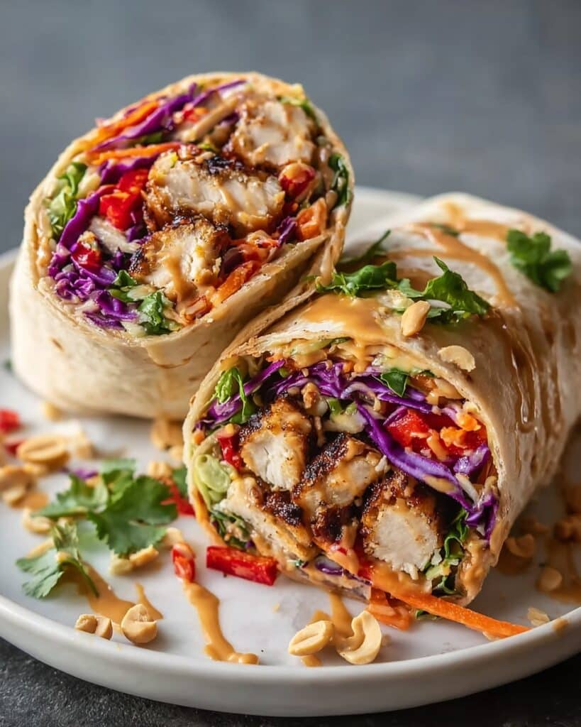 Thai Chicken Wrap with Crunchy Asian Slaw Recipe