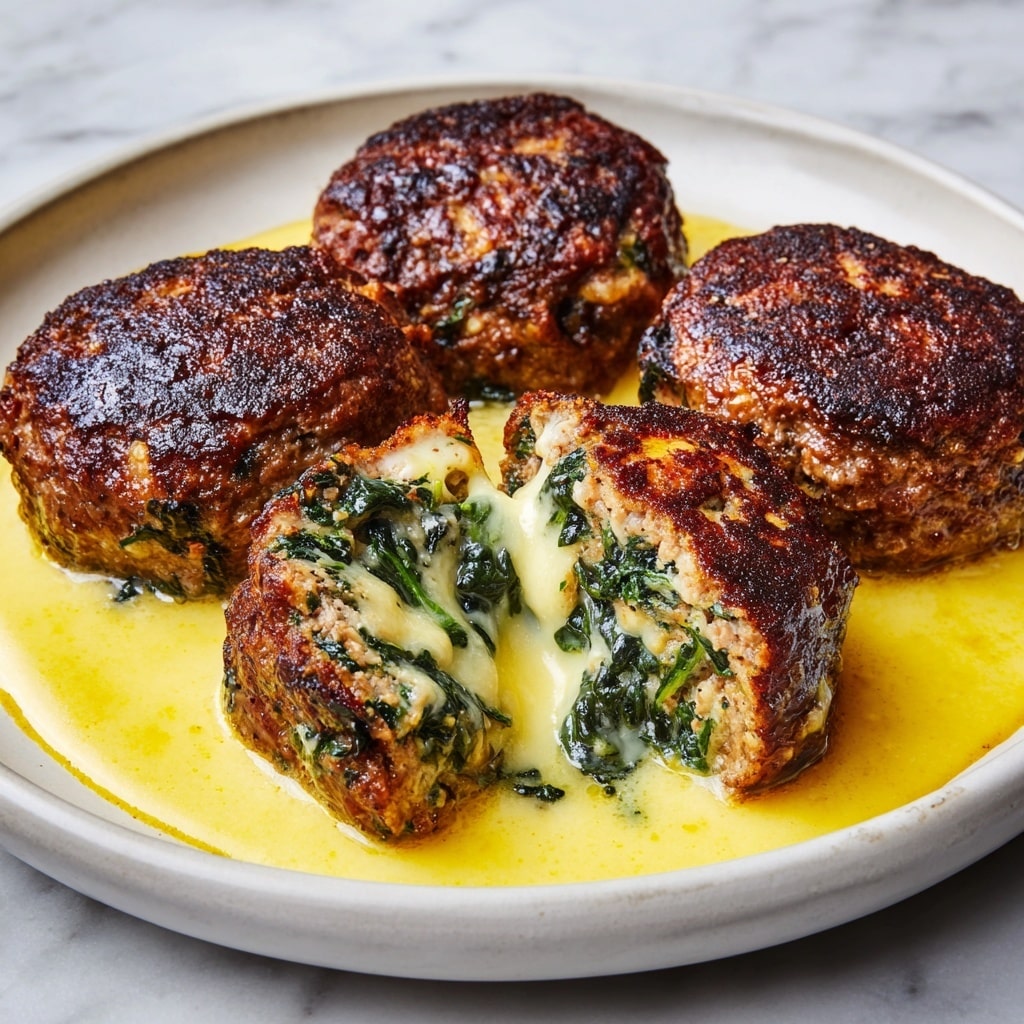 Spinach Garlic Mozzarella Meatballs Recipe