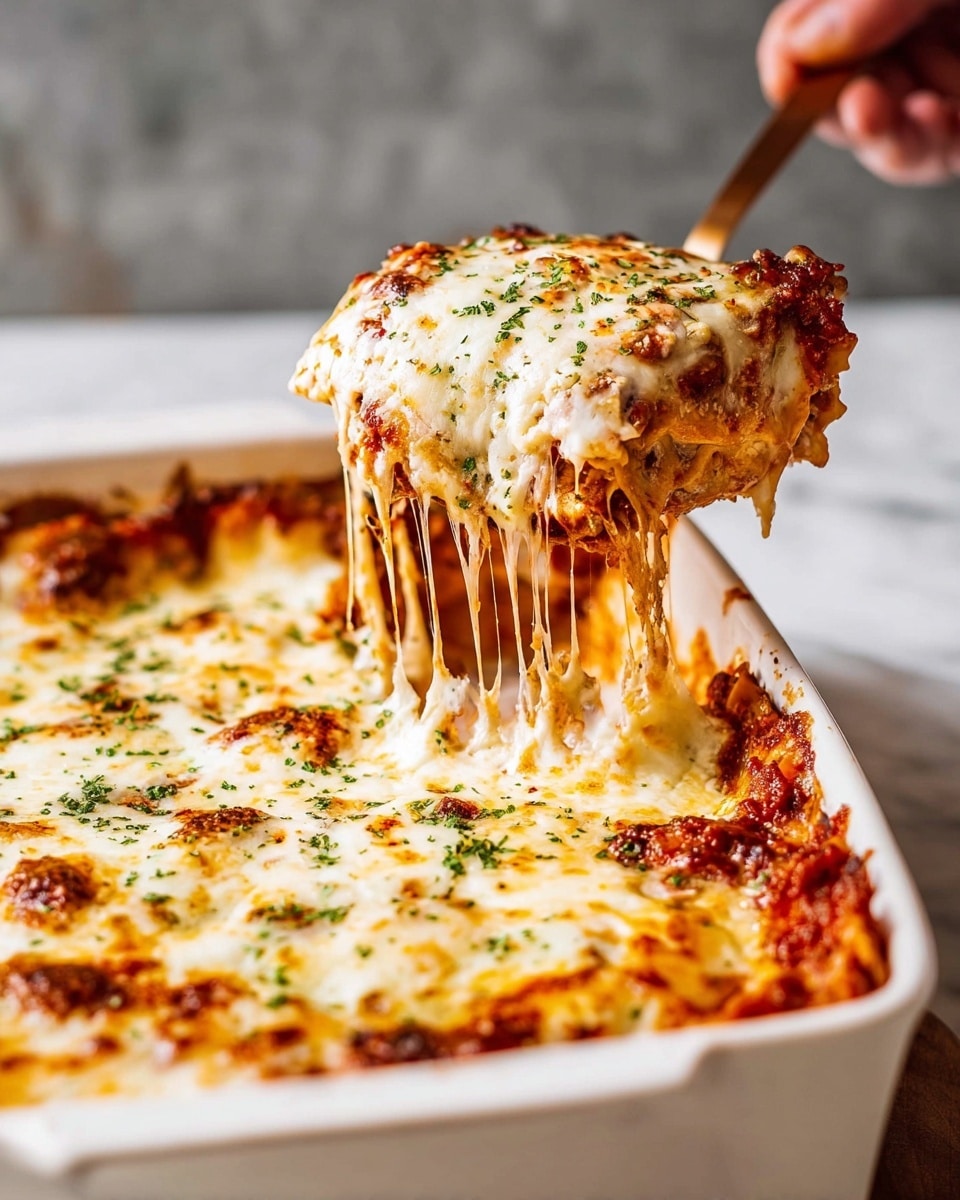 The image shows a white baking dish filled with a layer of red tomato sauce at the bottom. On top, there are two rows of stuffed pasta tubes, each filled with white ricotta cheese, arranged neatly side by side. The pasta tubes are light yellow with a slightly ridged texture, and the ricotta cheese filling is seen peeking out from the open ends of the tubes. The dish is placed on a white marbled surface, and a beige cloth is partially visible at one corner. photo taken with an iphone --ar 4:5 --v 7