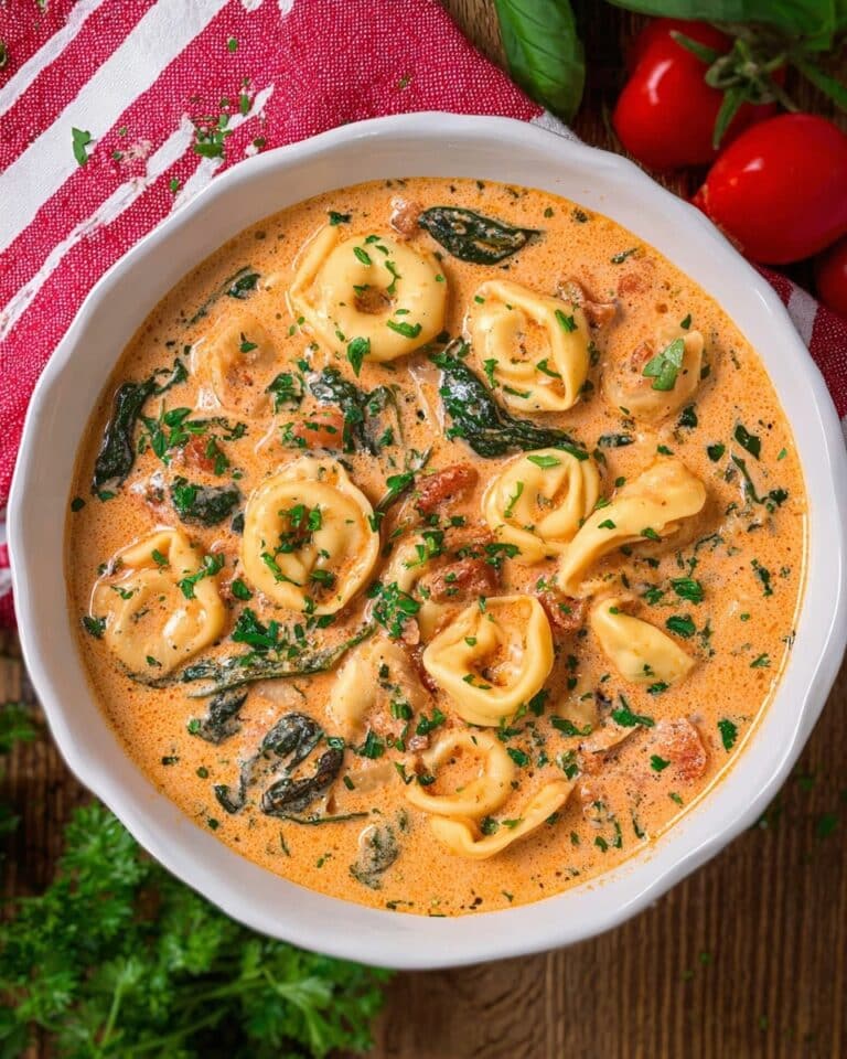 Tortellini Soup with Spinach and Sun-Dried Tomatoes Recipe