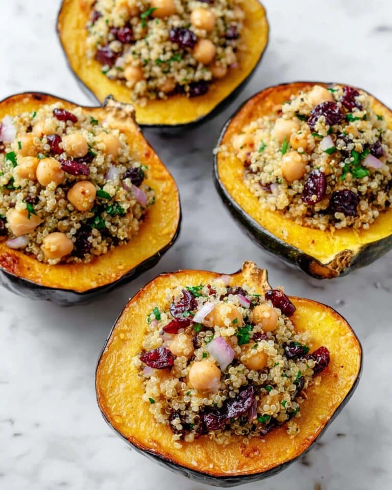Vegan Stuffed Acorn Squash with Quinoa and Cranberries Recipe
